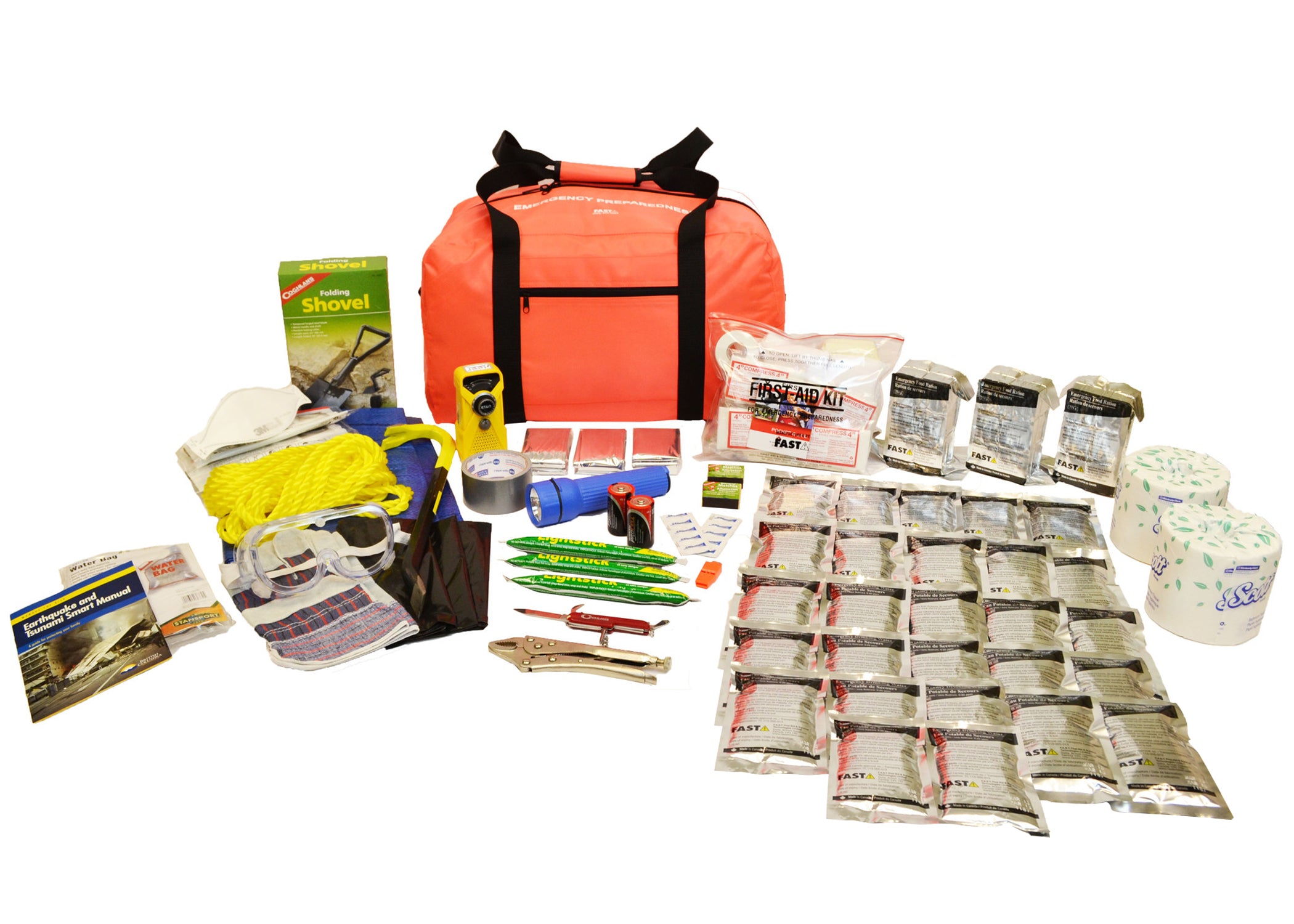 GrabandGo 3 Person Emergency Kits for 72 hour preparedness F.A.S