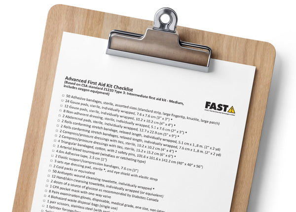 WorkSafe BC First Aid Kits Checklist Download (Based on CSA Standard Z1220)