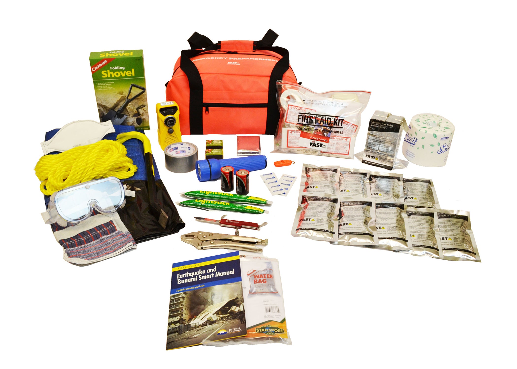 Grab-and-Go 1 Person Emergency Kits - for 72 hour preparedness
