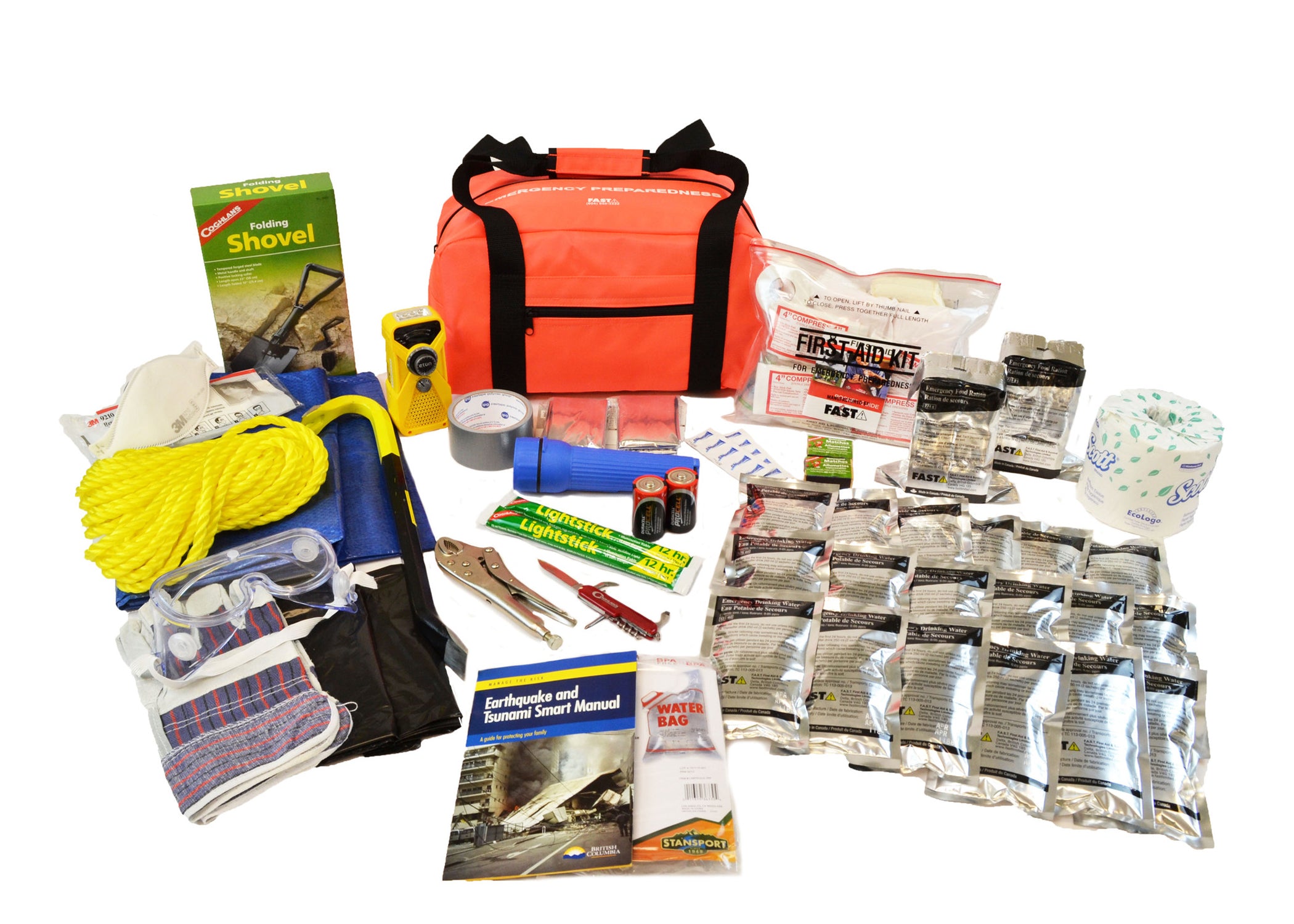 Grab-and-Go 2 Person Emergency Kits - for 72 hour preparedness