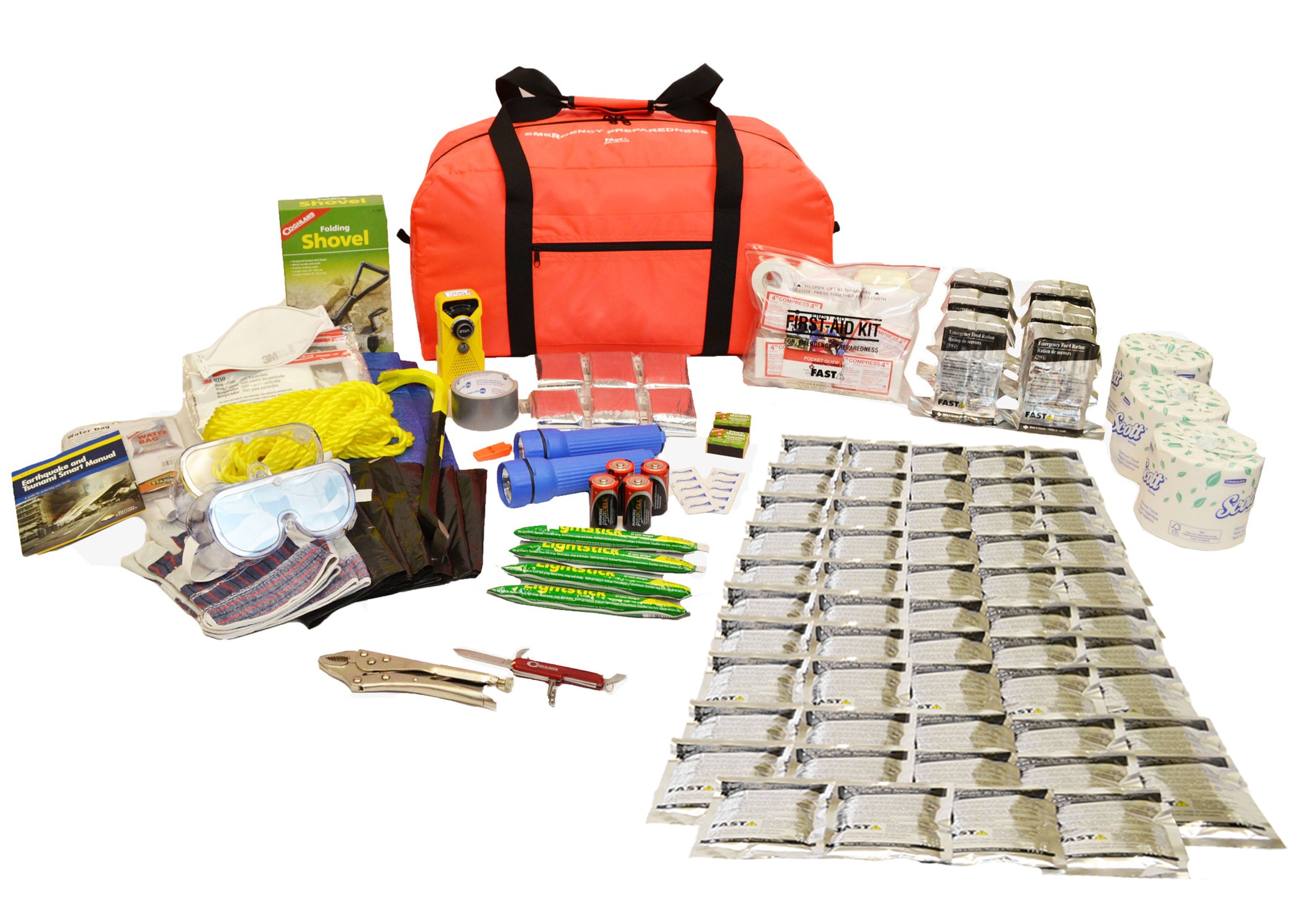 Grab-and-Go 6 Person Emergency Kits - for 72 hour preparedness