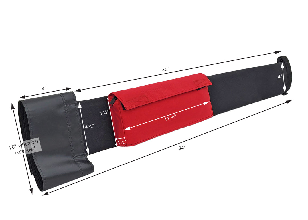 Chainsaw Bar Scabbards.
Protect your chainsaw bar with a durable cover designed for secure storage, added protection, and easy use in demanding conditions.
A built-in tool pouch at the front.
Includes a vinyl band that secures the chainsaw and offers protection to the firefighter.
Made from durable 1000 denier Nylon Cordura.
Inside is lined with heavy vinyl and 1/4" foam padding.
Wraps easily around the chainsaw bar.
Secured in place with Velcro hook-and-loop and a buckle at the bottom.