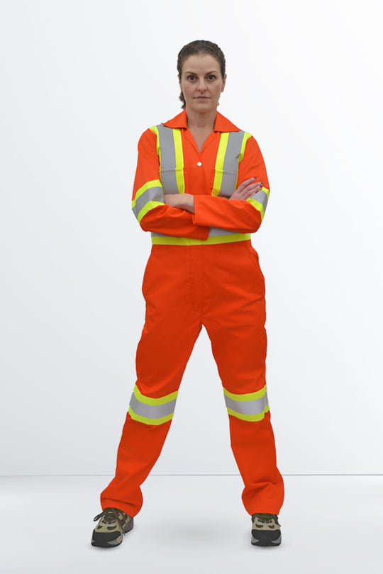 High Visibility Poly Cotton Coverall – Women Petite (WC200P)