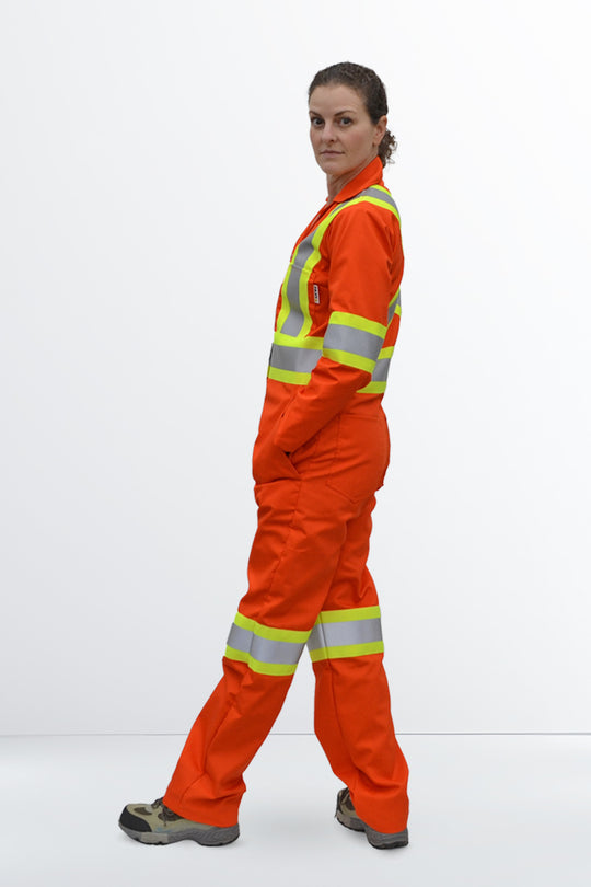 High Visibility Poly Cotton Coverall – Women Petite (WC200P)
