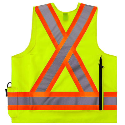 Deluxe-Surveyor-Safety-Vest-CSA-Z96-22-Class-2-Level-2-WorkSafeBC-Type-1-Yellow-Back-Vest6050-3 by fastlimited.com