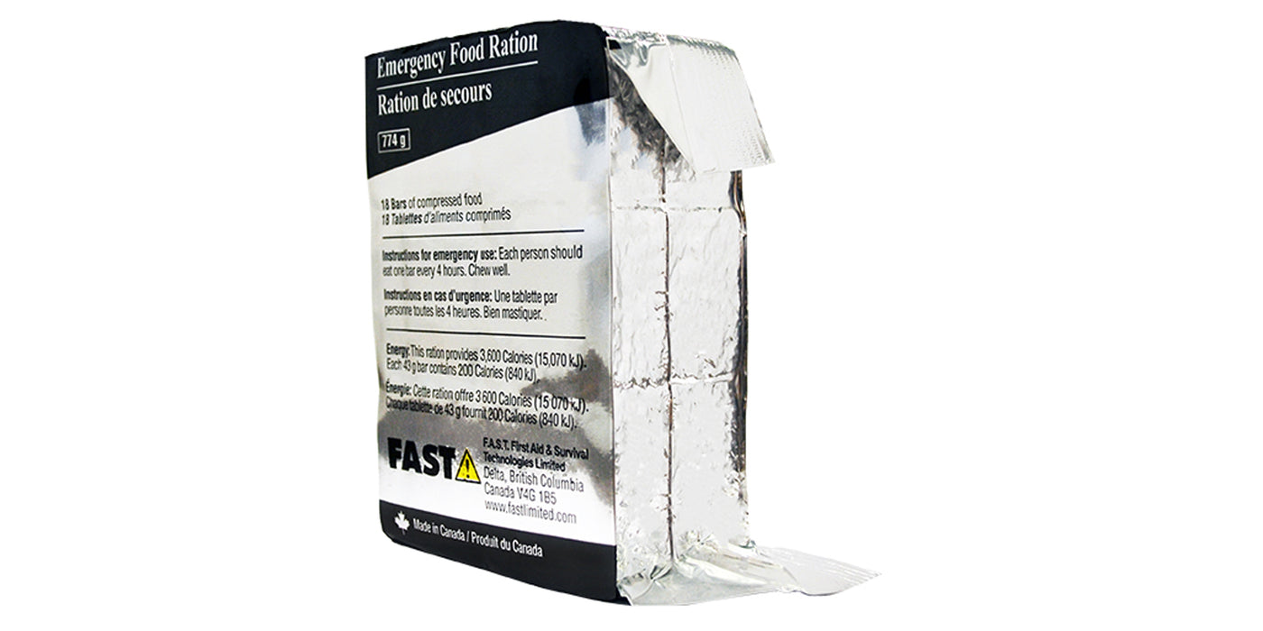 Emergency Food Ration, 774 g, with 18 bars of compressed food,  APACK1060 by fastllimited.com