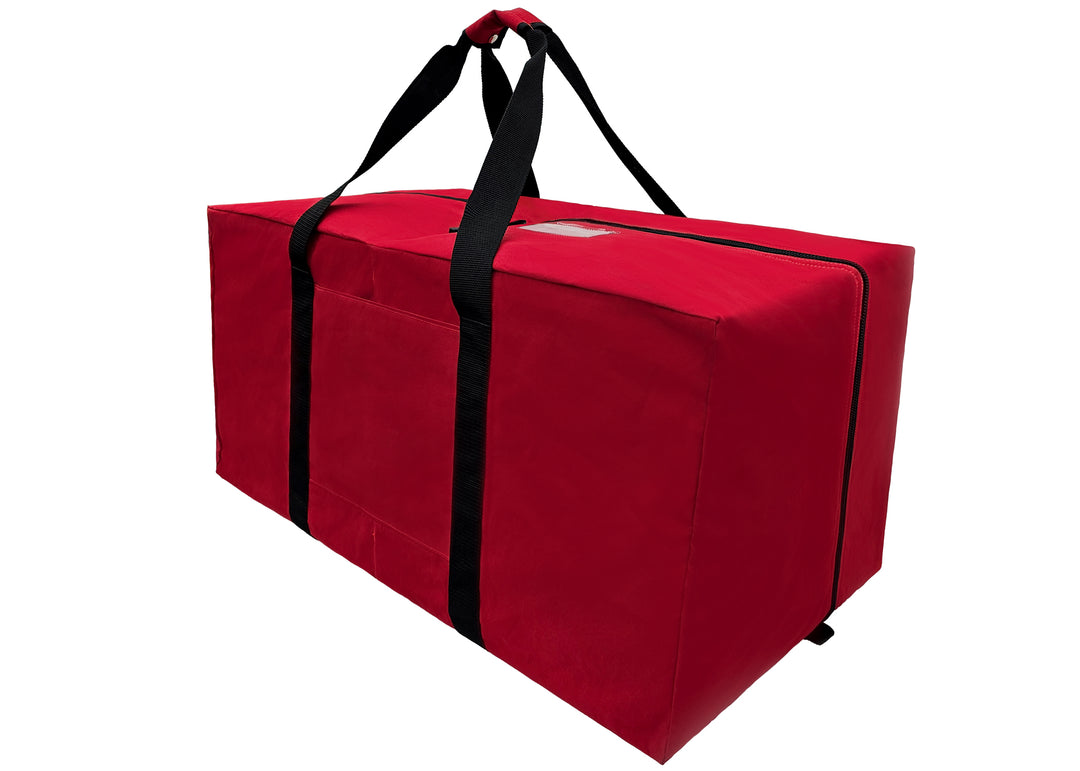 Durable and versatile, this bag is crafted from 420 denier water-resistant nylon and designed for quick, convenient access to your gear.
• End-opening zipper closes at the center of the bag for convenient access from either side
• Single fabric divider in the center of the bag
• Zippered cargo pocket (12”L x 3”W x 11.5”H) on one side
• Flat pocket (12” x 11”) on the other side
• Heavy-duty webbing handles
• Mylar ID pocket
• Customize with your logo [setup fee charge]