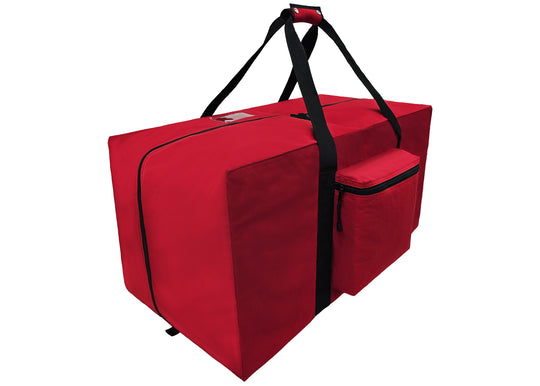 Durable and versatile, this bag is crafted from 420 denier water-resistant nylon and designed for quick, convenient access to your gear.
• End-opening zipper closes at the center of the bag for convenient access from either side
• Single fabric divider in the center of the bag
• Zippered cargo pocket (12”L x 3”W x 11.5”H) on one side
• Flat pocket (12” x 11”) on the other side
• Heavy-duty webbing handles
• Mylar ID pocket
• Customize with your logo [setup fee charge]