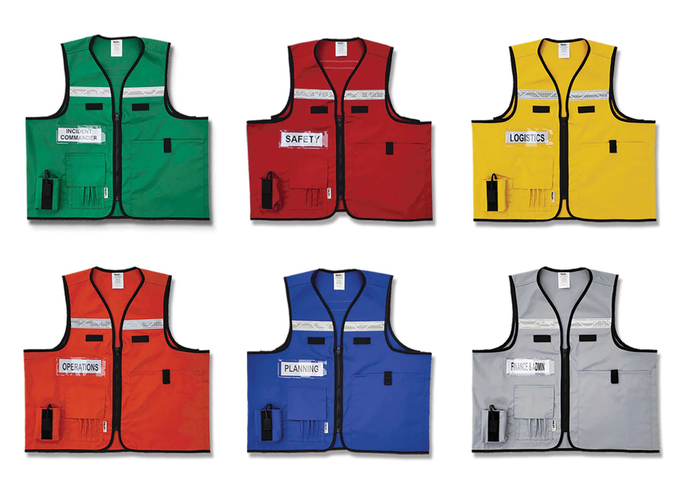 INCIDENT-COMMAND-ICS-VEST1017-5-POLY-COTTON-DELUXE-IDENTIFICATION-VEST-COLLECTION-ALL-COLOURS-II from fastlimited.com