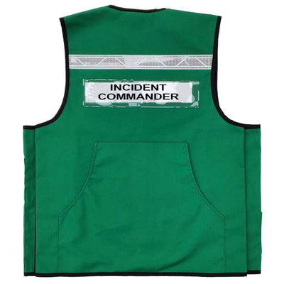 INCIDENT-COMMAND-ICS-VEST1017-5-POLY-COTTON-DELUXE-IDENTIFICATION-VEST-GREEN-BACK from fastlimited.com