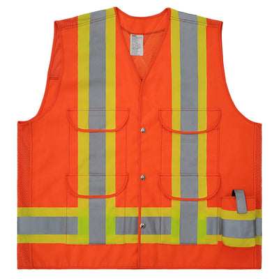 Vest1270-Surveyor-Style-Traffic-Vest-With-Mesh-Back-Yoke-And-Side-Panels-CSA-Z96-22-Class-2-Level-2-Front-Orange by fastlimited.com