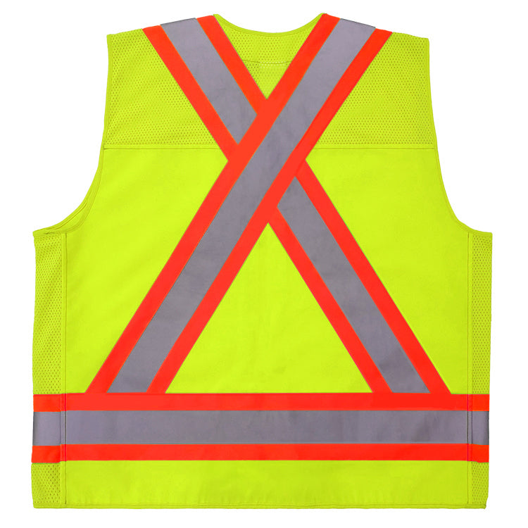 Vest1270-Surveyor-Style-Traffic-Vest-With-Mesh-Back-Yoke-And-Side-Panels-CSA-Z96-22-Class-2-Level-2-Back-Yellow by fastlimited.com