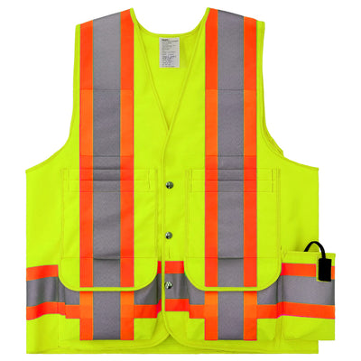 Vest6050-3-Deluxe-Surveyor-Safety-Vest-CSA-Z96-22-Class-2-Level-2-WorkSafeBC-Type-1-Yellow-Front by fastlimited.com