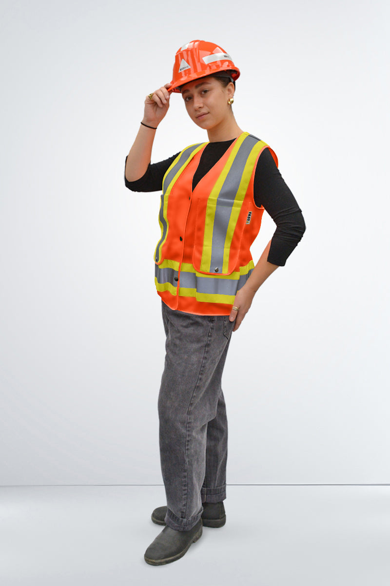 High Visibility Vest Surveyor Style w Harness Opening – Women (WV153)
