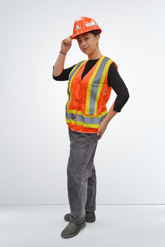 High Visibility Vest Surveyor Style w Harness Opening – Women (WV153)