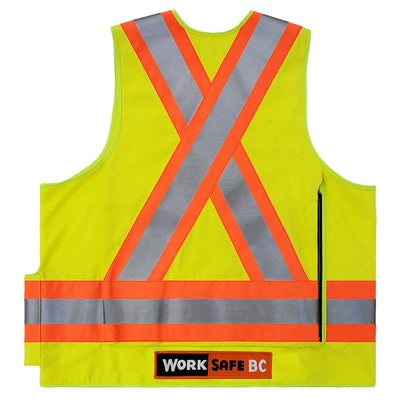 VEST6050.3FR - Flame Resistant (FR) Deluxe Surveyor Safety Vest, CSA Z96-22 Class 2 Level 2, WorkSafeBC Type 1